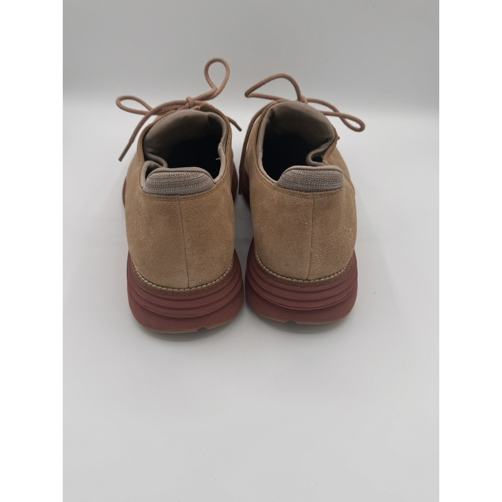 Cole Haan Original Grand Mens 11.5 M Tan Suede Oxford Shoes  Brick Red Sole - Picture 3 of 13